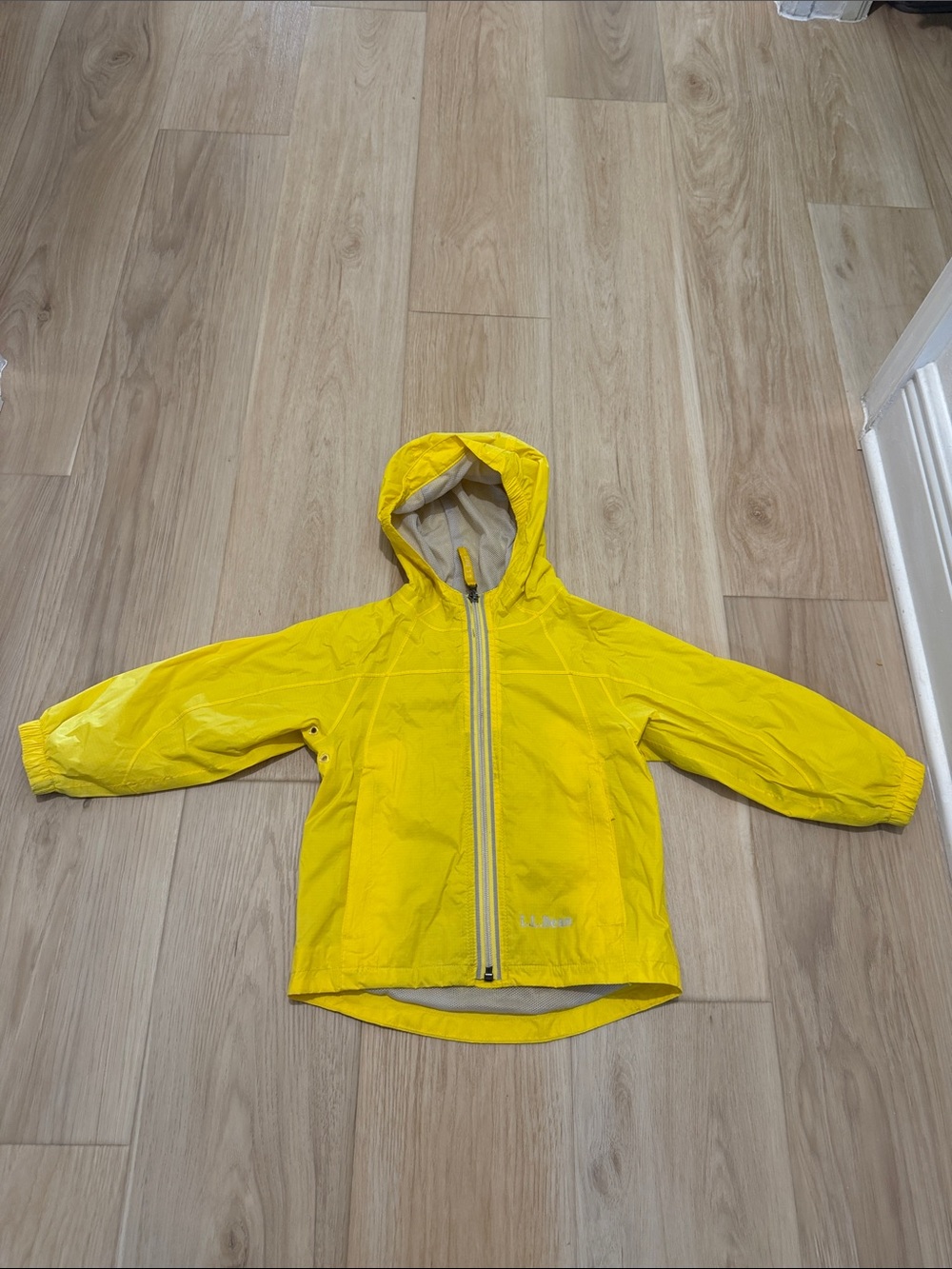 L.L. Bean Kids Bright Yellow Hooded Raincoat